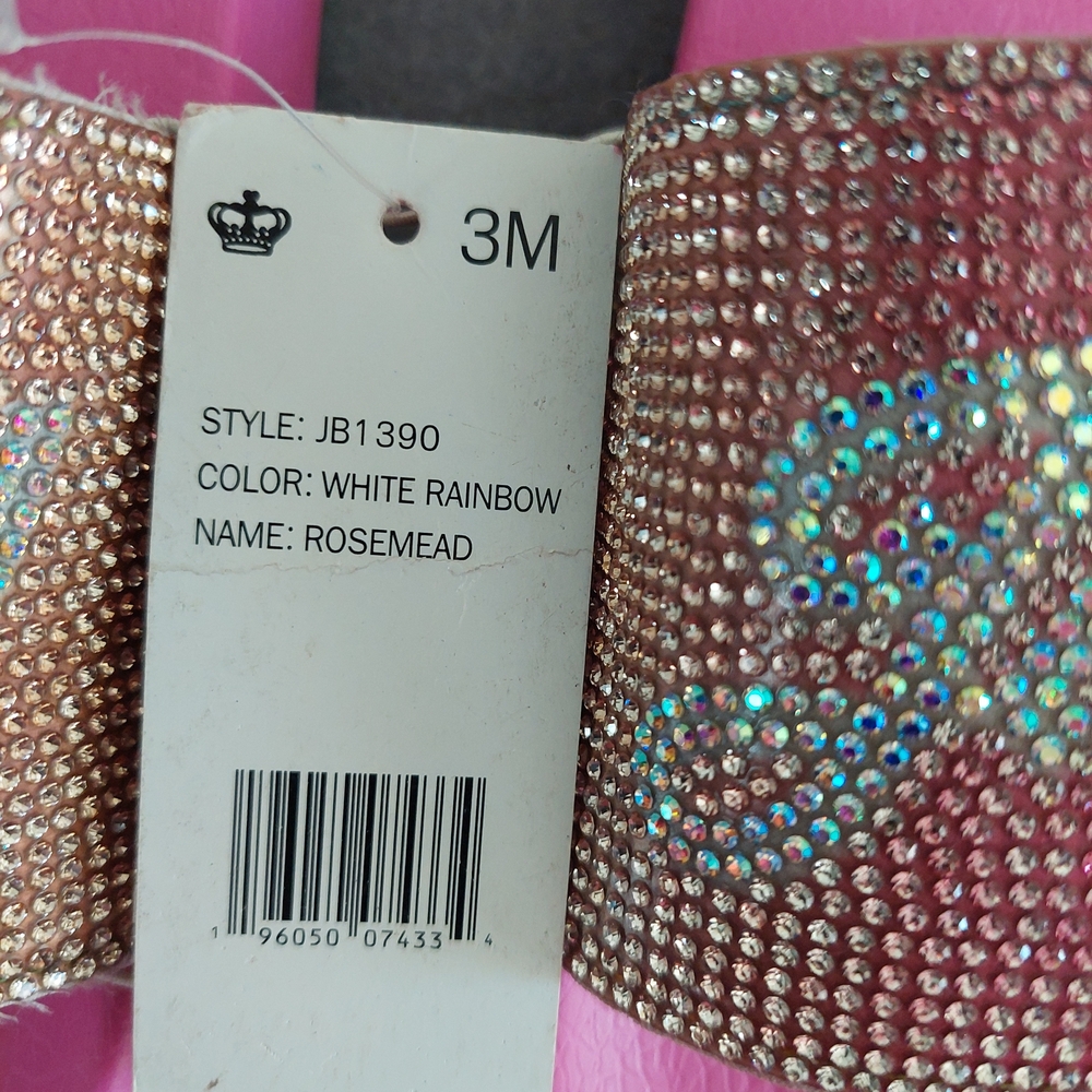 Juicy Couture Rosemead Rainbow Rhinestone Slides - NWT Size 3 / Fits Women’s 5 - Picture 2 of 5